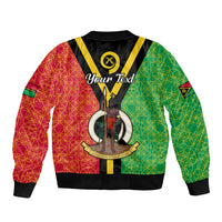 (Custom Personalised) Vanuatu Bomber Jacket Kava Bowl Mix Sand Drawing Flag Style - Wonder Print Shop