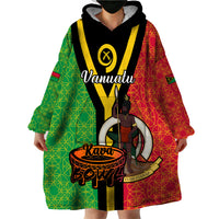 (Custom Personalised) Vanuatu Wearable Blanket Hoodie Kava Bowl Mix Sand Drawing Flag Style - Wonder Print Shop