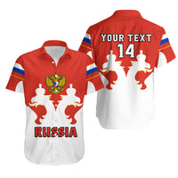 (Custom Text And Number) Russia Hockey 2023 White Sporty Style Hawaiian Shirt - Wonder Print Shop