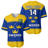 (Custom Text And Number) Sweden Hockey 2023 Sporty Style Baseball Jersey - Wonder Print Shop