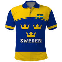 (Custom Text And Number) Sweden Hockey 2023 Polo Shirt Sporty Style - Wonder Print Shop