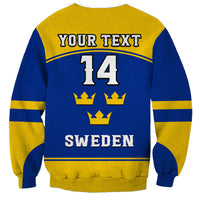 (Custom Text And Number) Sweden Hockey 2023 Sporty Style Sweatshirt - Wonder Print Shop