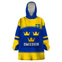 (Custom Text And Number) Sweden Hockey 2023 Sporty Style Wearable Blanket Hoodie - Wonder Print Shop