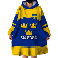 (Custom Text And Number) Sweden Hockey 2023 Sporty Style Wearable Blanket Hoodie - Wonder Print Shop