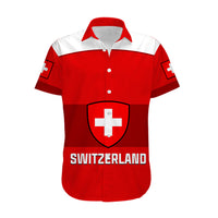 (Custom Text And Number) Switzerland Hockey 2023 Sporty Style Hawaiian Shirt - Wonder Print Shop