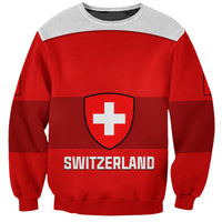 (Custom Text And Number) Switzerland Hockey 2023 Sporty Style Sweatshirt - Wonder Print Shop