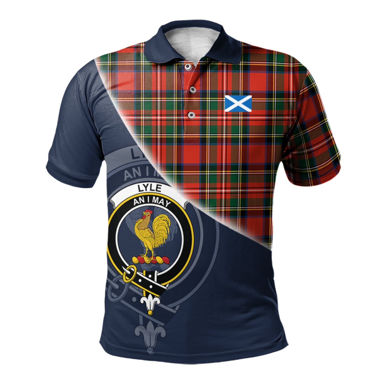 scottish-lyle-clan-crest-tartan-scotland-flag-half-style-polo-shirt