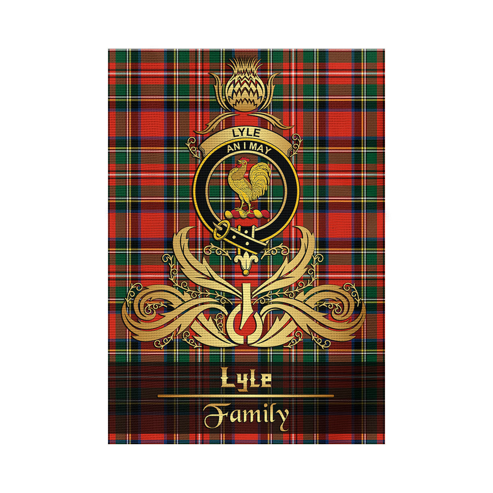 scottish-lyle-clan-crest-family-golden-thistle-tree-tartan-garden-flag