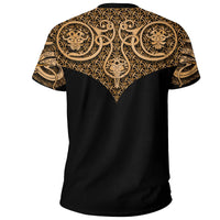 Viking T Shirt, Best Viking Tattoo Gold RLT12 - Wonder Print Shop