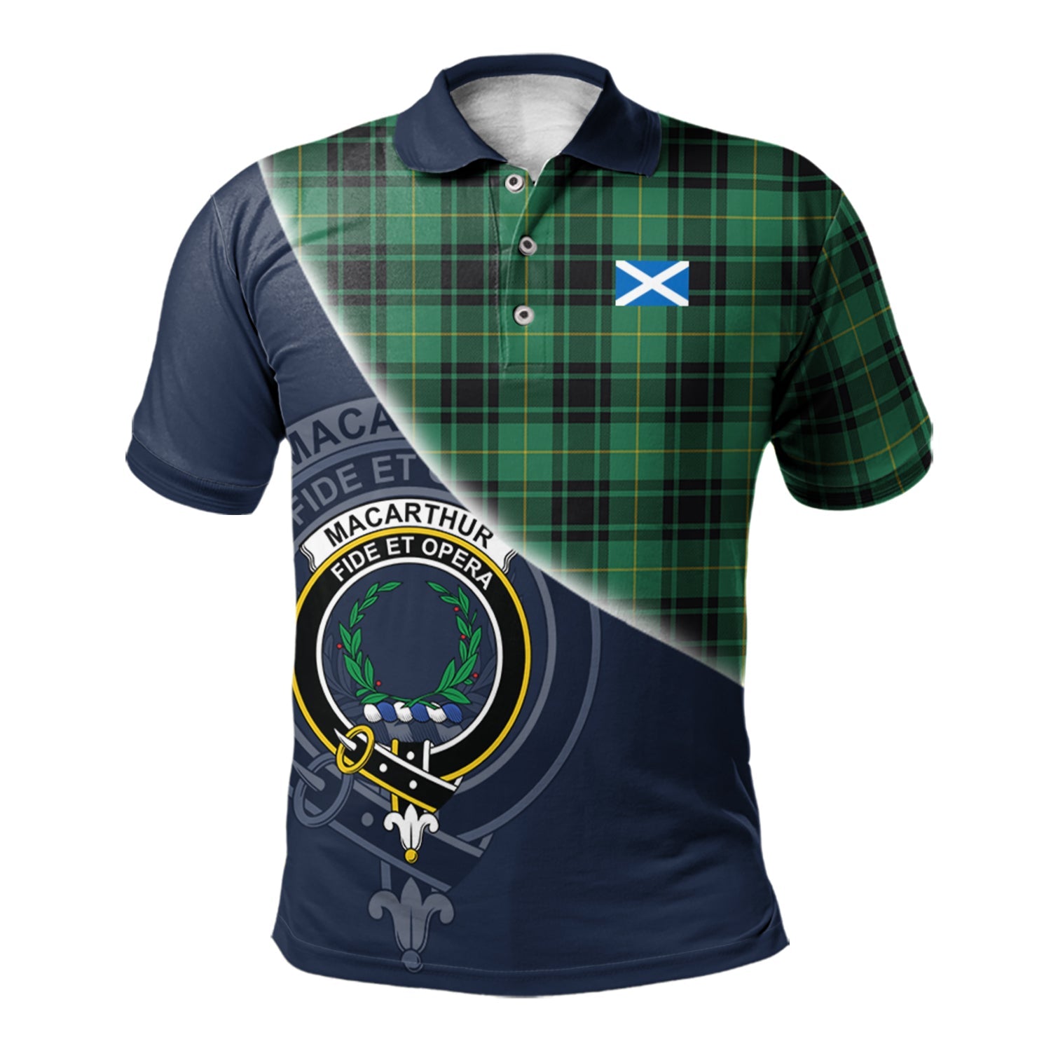 scottish-macarthur-ancient-clan-crest-tartan-scotland-flag-half-style-polo-shirt