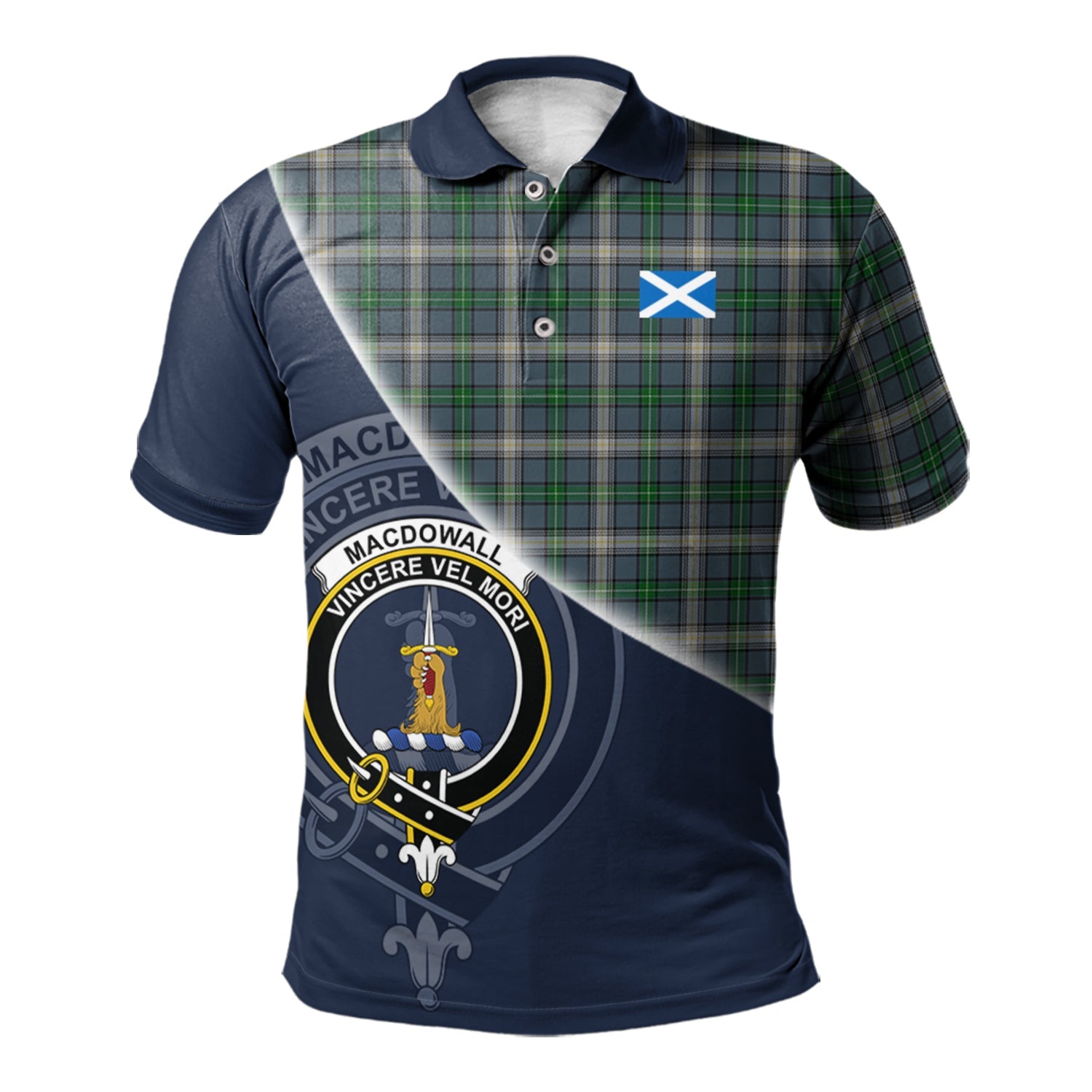 scottish-macdowall-clan-crest-tartan-scotland-flag-half-style-polo-shirt