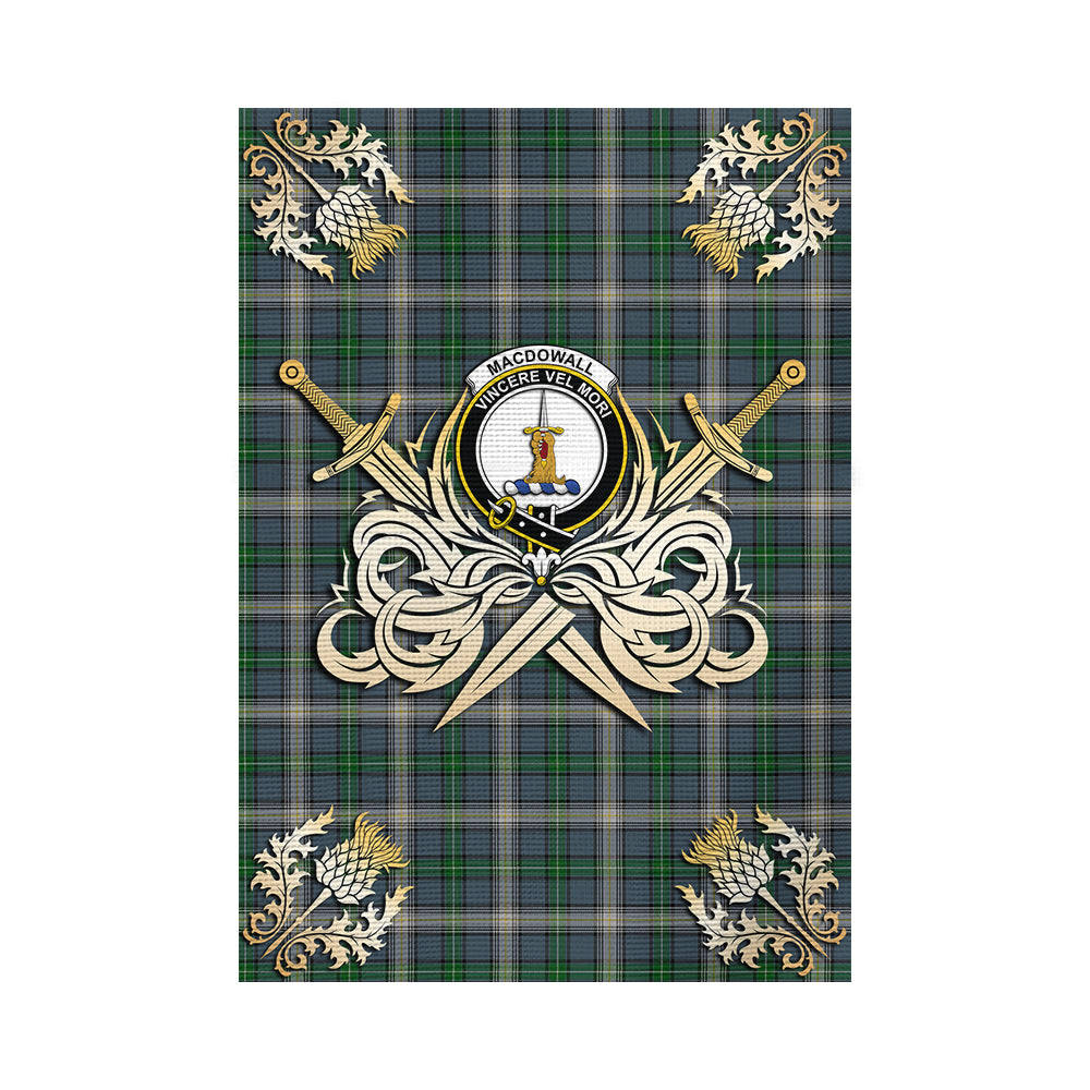 scottish-macdowall-clan-crest-courage-sword-tartan-garden-flag