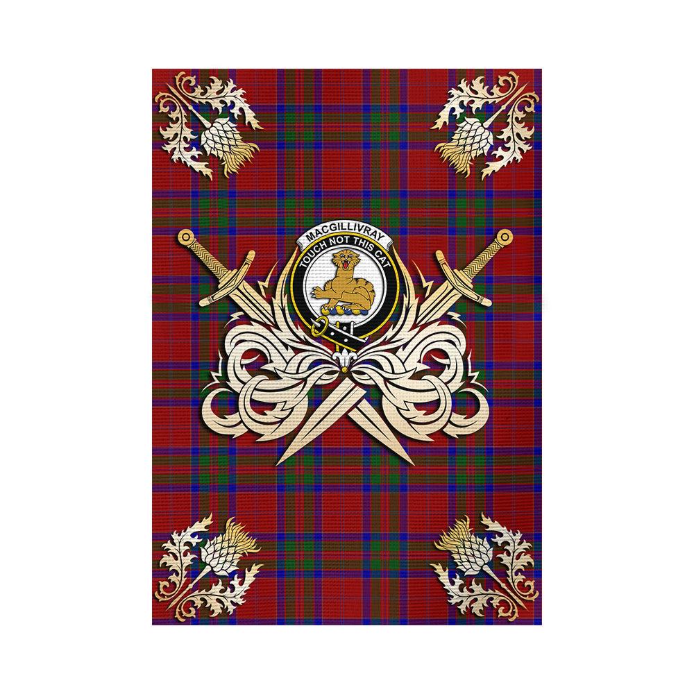 scottish-macgillivray-clan-crest-courage-sword-tartan-garden-flag