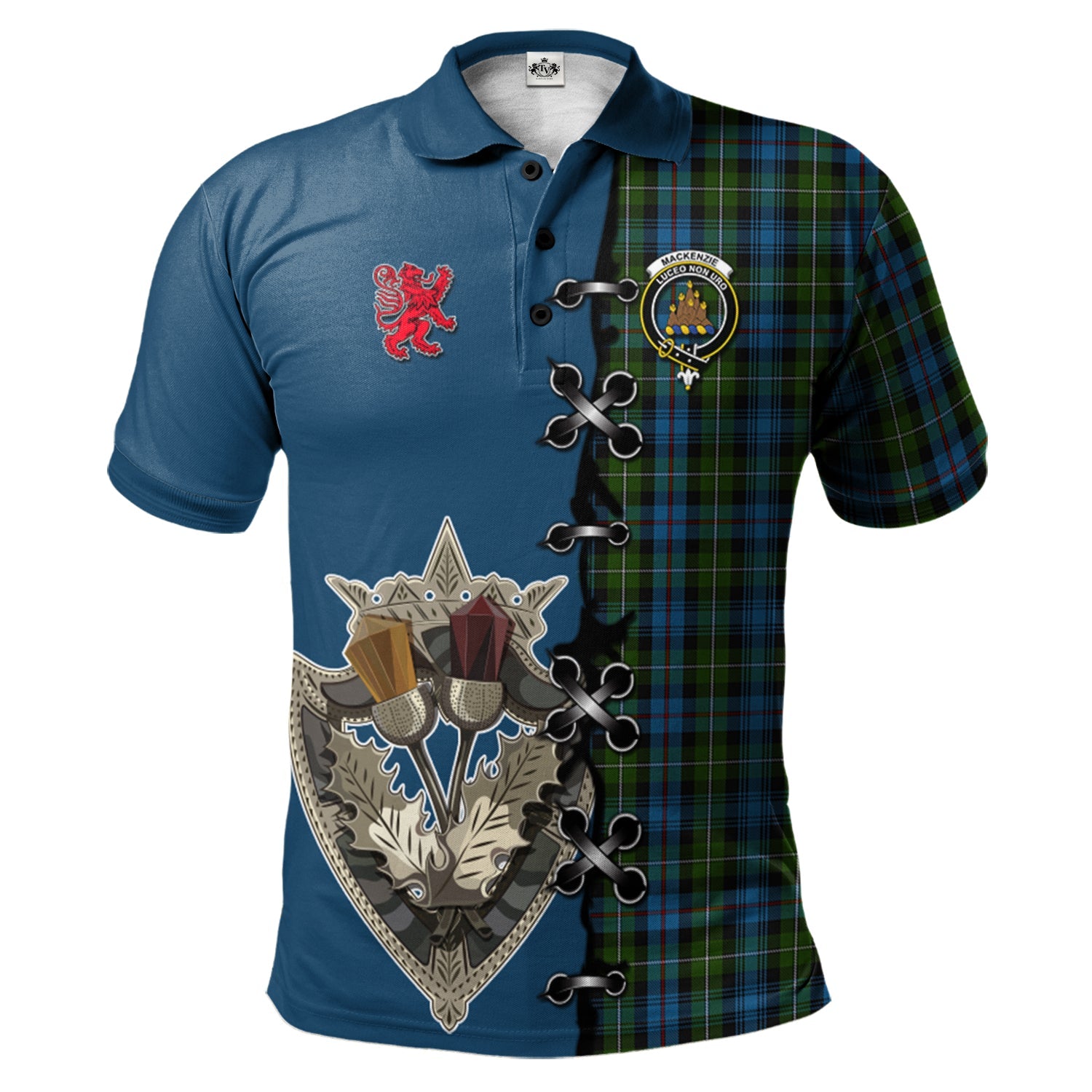 scottish-mackenzie-clan-crest-tartan-lion-rampant-and-celtic-thistle-polo-shirt