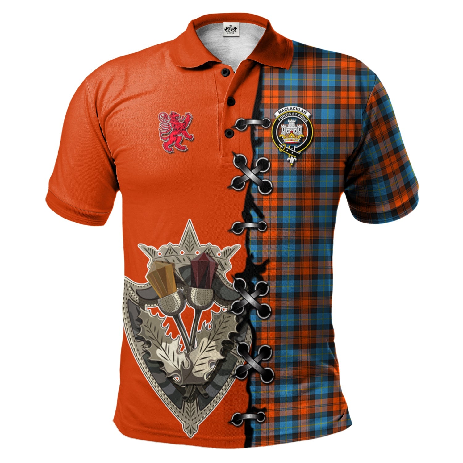 scottish-maclachlan-ancient-clan-crest-tartan-lion-rampant-and-celtic-thistle-polo-shirt