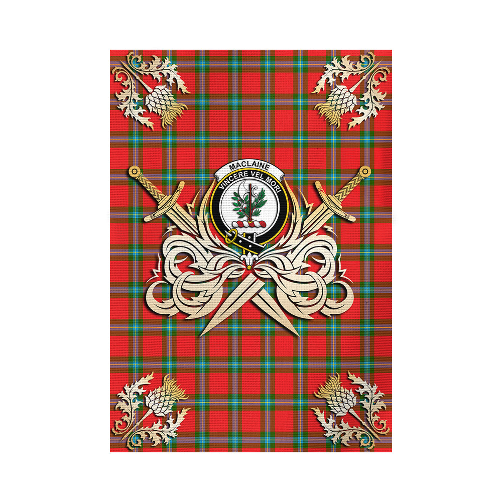 scottish-maclaine-of-loch-buie-clan-crest-courage-sword-tartan-garden-flag