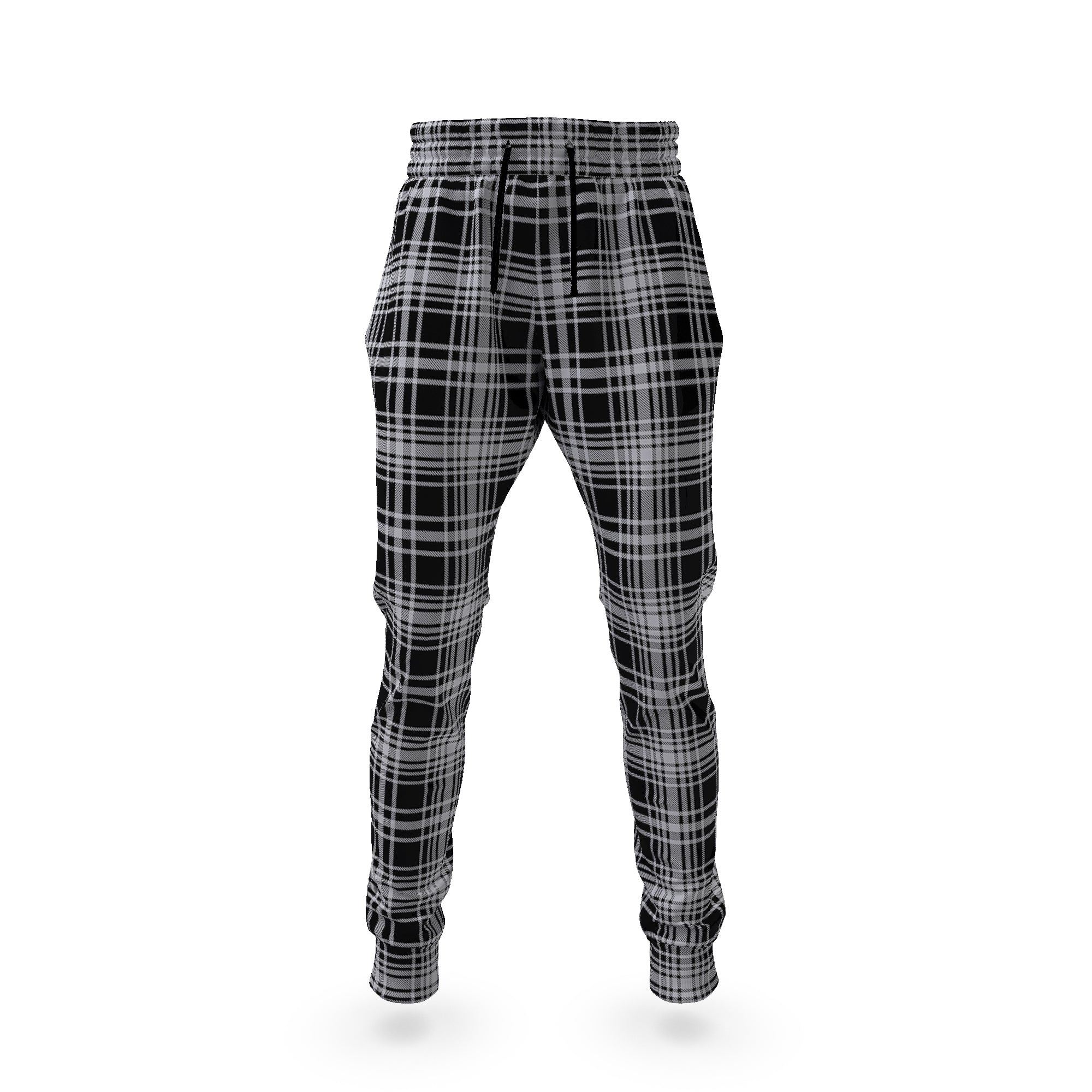 scottish-maclean-black-and-white-clan-tartan-jogger-pants