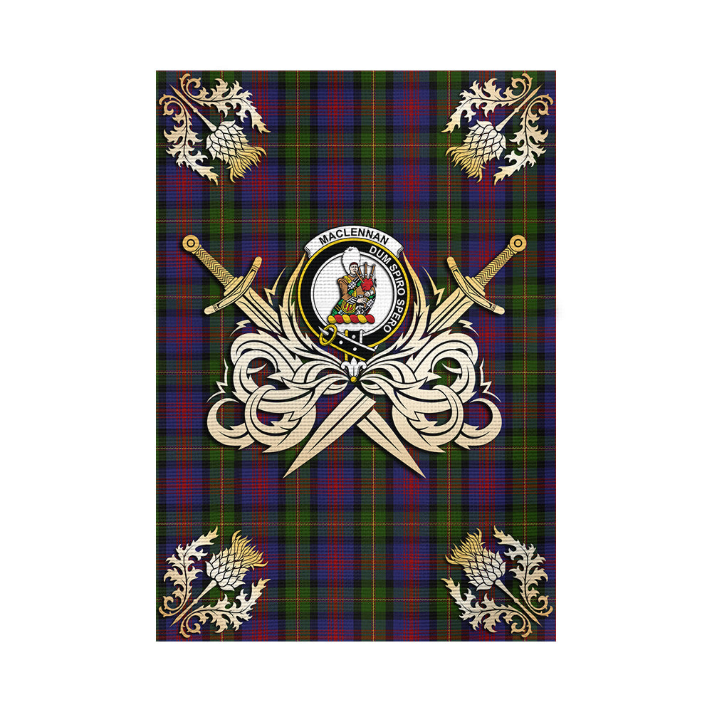 scottish-maclennan-clan-crest-courage-sword-tartan-garden-flag