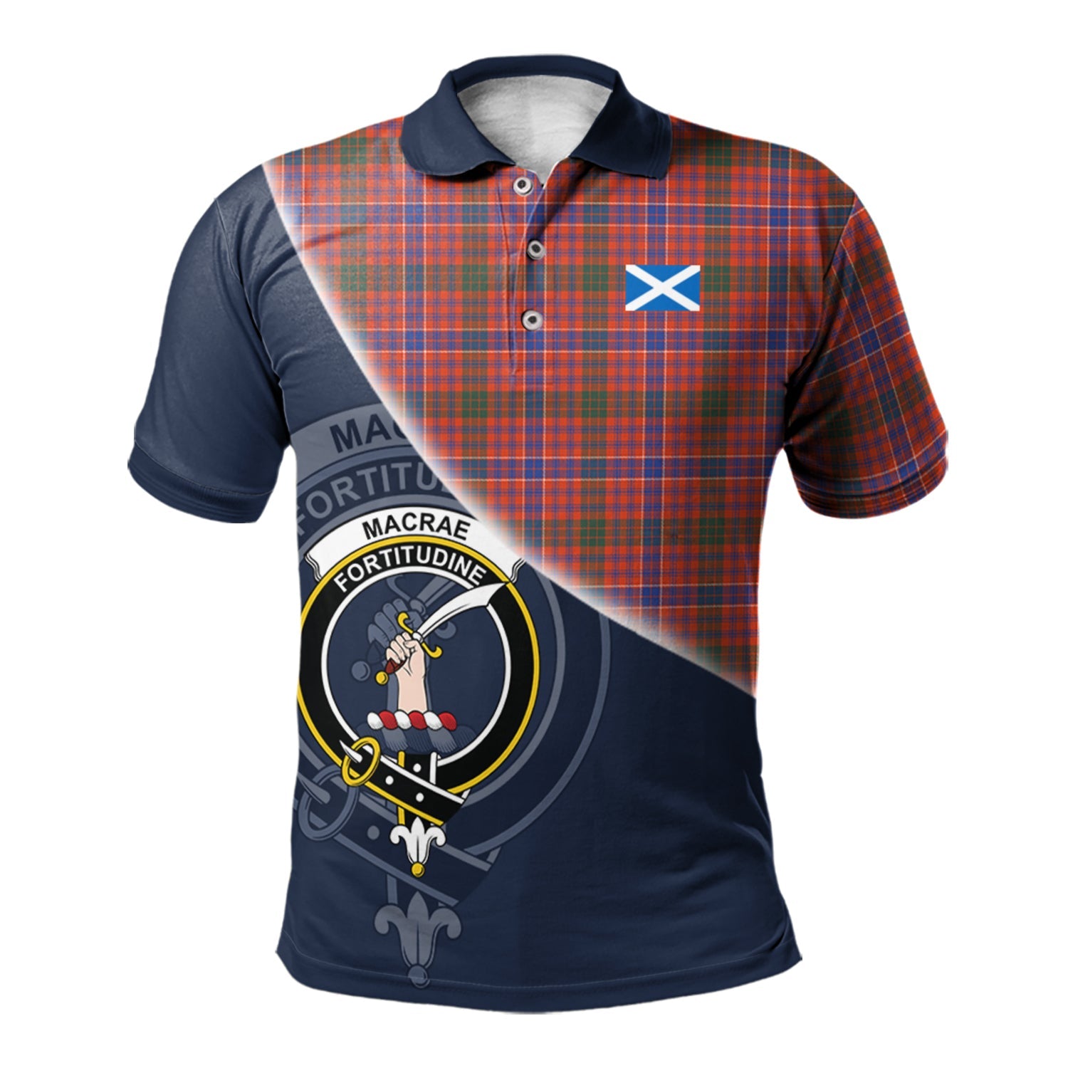 scottish-macrae-ancient-clan-crest-tartan-scotland-flag-half-style-polo-shirt