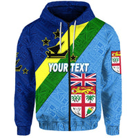 Custom Vanuatu Malampa And Fiji Day Zip Hoodie Simple Style LT8 - Wonder Print Shop