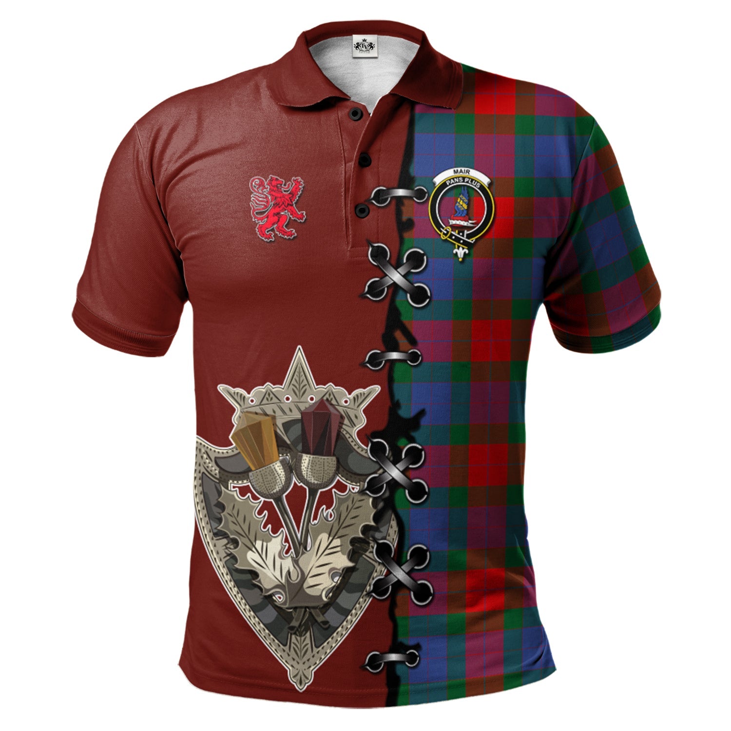 scottish-mar-clan-crest-tartan-lion-rampant-and-celtic-thistle-polo-shirt