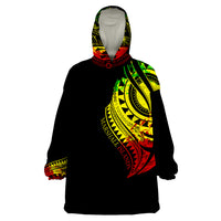 Marshall Islands - Marshall Tatau Reggae Patterns Wearable Blanket Hoodie - Wonder Print Shop