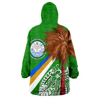 Marshall Islands Polynesian Kwajalein Atoll Palm Tree Wearable Blanket Hoodie - Wonder Print Shop