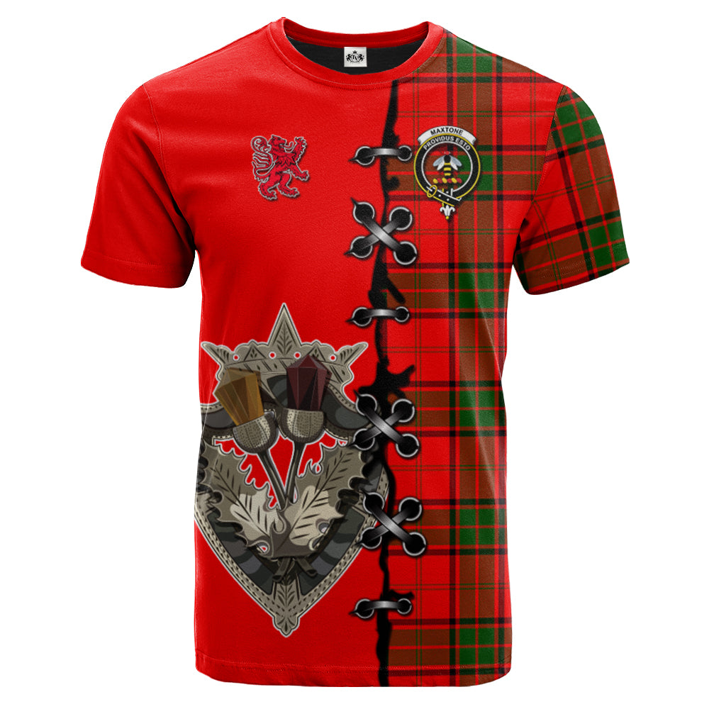 scottish-maxtone-clan-crest-tartan-lion-rampant-and-celtic-thistle-t-shirt