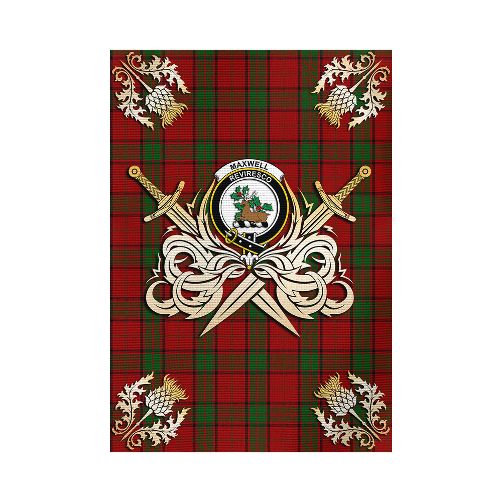 scottish-maxwell-clan-crest-courage-sword-tartan-garden-flag