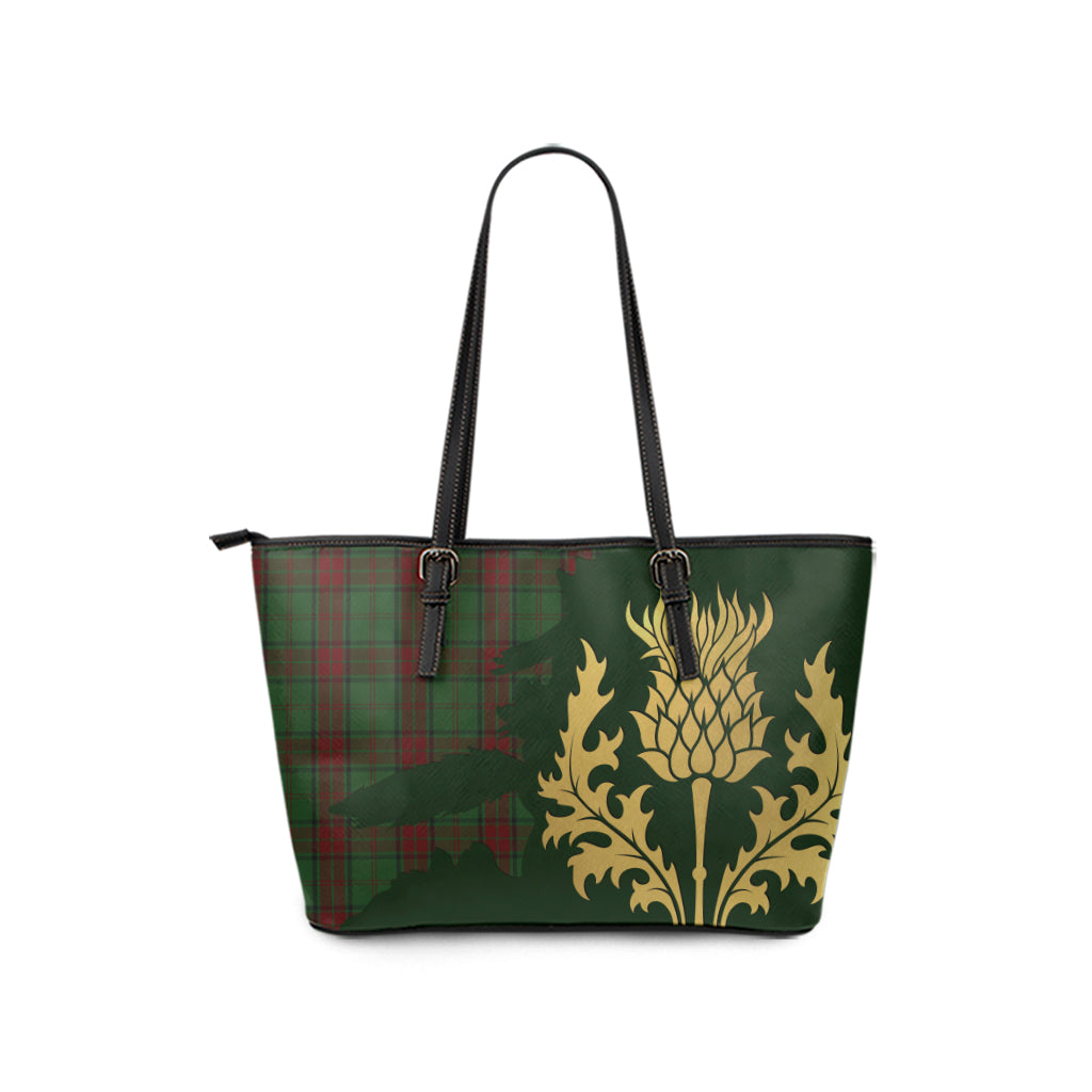 scottish-maxwell-hunting-clan-tartan-golden-thistle-leather-tote-bags