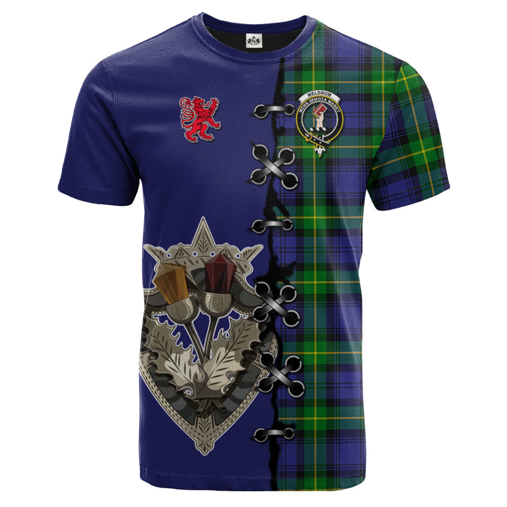 scottish-meldrum-clan-crest-tartan-lion-rampant-and-celtic-thistle-t-shirt