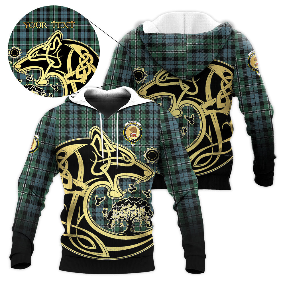 scottish-melville-clan-crest-celtic-wolf-tartan-hoodie