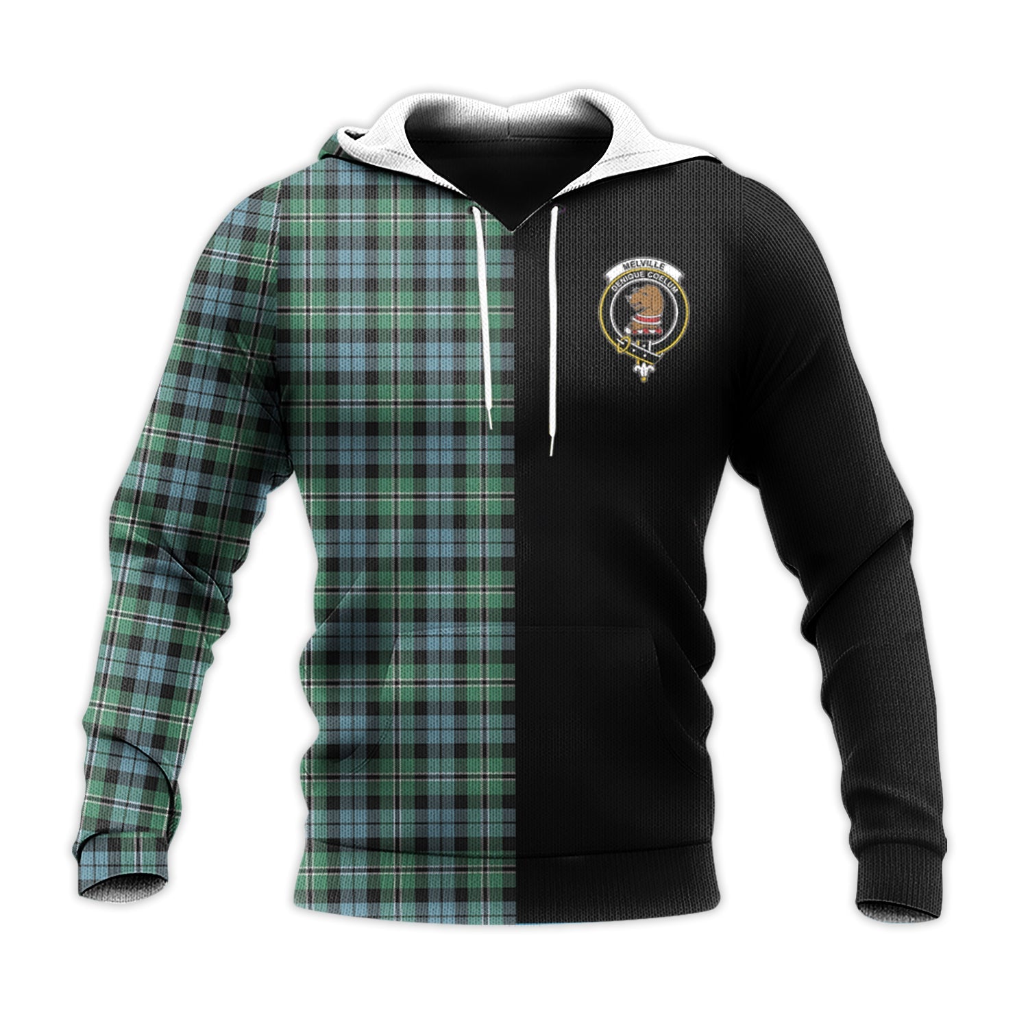 scottish-melville-ancient-clan-crest-tartan-personalize-half-hoodie