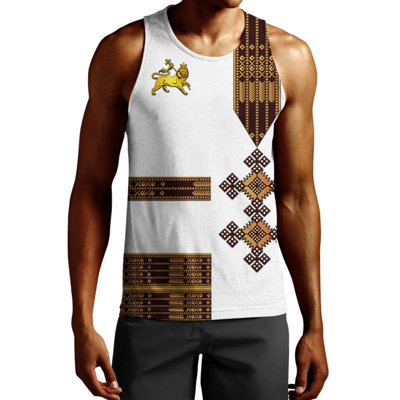 custom-personalised-ethiopia-men-tank-top-ethiopian-lion-of-judah-simple-tibeb-style-white