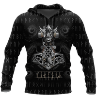 Viking Clothing Mjolnir and Skull Hoodie RLT12 - Wonder Print Shop