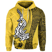 Hawaiian Shark Polynesian Hoodie Vibe Yellow Style LT6 - Wonder Print Shop