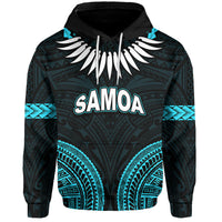 Custom Personalised Samoa Ula Nifo Tribal Hoodie Blue Style LT6 - Wonder Print Shop