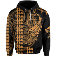 Custom Hawaii Polynesian Warrior Kakau Hoodie Gold LT6 - Wonder Print Shop
