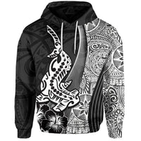 Hawaiian Shark Polynesian Hoodie Vibe Black Style LT6 - Wonder Print Shop