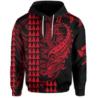 Custom Hawaii Polynesian Warrior Kakau Hoodie Red LT6 - Wonder Print Shop