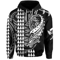 Custom Hawaii Polynesian Warrior Kakau Hoodie White LT6 - Wonder Print Shop