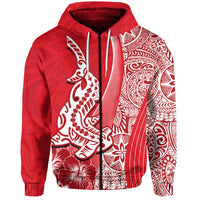 Hawaiian Shark Polynesian Hoodie Vibe Red Style LT6 - Wonder Print Shop