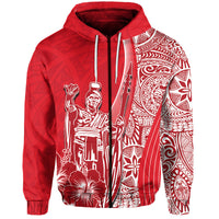 Hawaiian King Kamehameha Hoodie Vibe Red Style LT6 - Wonder Print Shop
