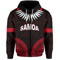 Custom Personalised Samoa Ula Nifo Tribal Hoodie Red Style LT6 - Wonder Print Shop