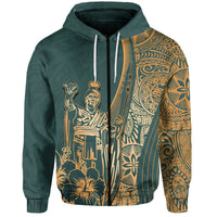 Hawaiian King Kamehameha Hoodie Vibe Green Style LT6 - Wonder Print Shop