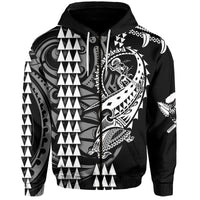Custom Hawaii Polynesian Warrior Kakau Hoodie White LT6 - Wonder Print Shop