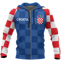 Hrvatska Croatia Hoodie Checkerboard Zip Up - Wonder Print Shop