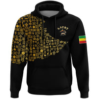 Ethiopia Hoodie, Ethiopia Map Gold Symbol - Wonder Print Shop