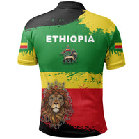 Ethiopia Polo Shirt Ethiopia Flag Brush - Wonder Print Shop