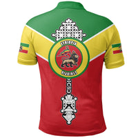 Ethiopian Polo Shirt, Ethiopia Rising Coptic Cross Lion - Wonder Print Shop